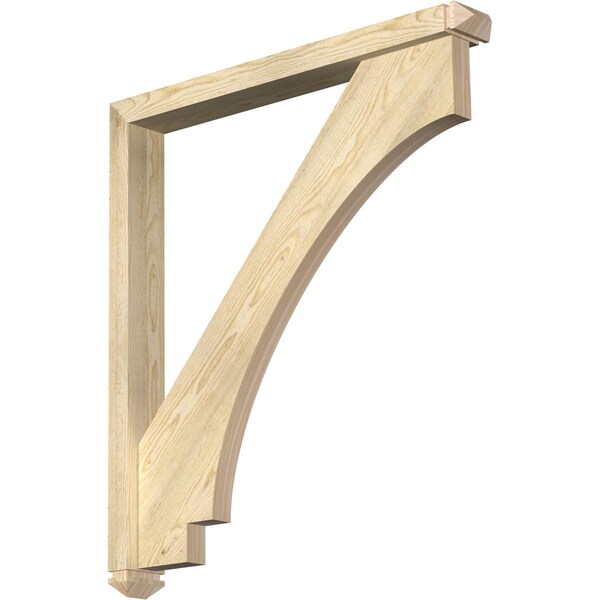 Ekena Millwork Imperial Arts and Crafts Rough Sawn Bracket w/ Offset Brace, Douglas Fir, 4"W x 34"D x 38"H BKT0402X34X38IMP03RDF - main